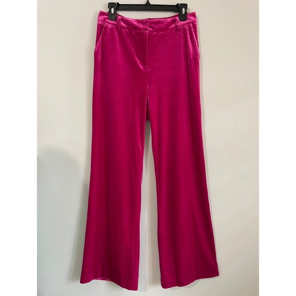 EUC Skies Are Blue Women's Medium Fuchsia Pink Velour Pants Trousers Slacks - Picture 4 of 10